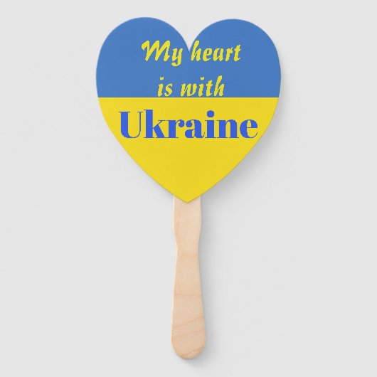 Éventail Mon coeur est avec l'Ukraine (Devant)