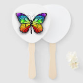 Éventail Monarque papillon arc-en-ciel (Devant et derrière)