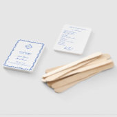 Éventail Monogram Crest Blue Chinoiserie Programme de maria (Non-assemblé)