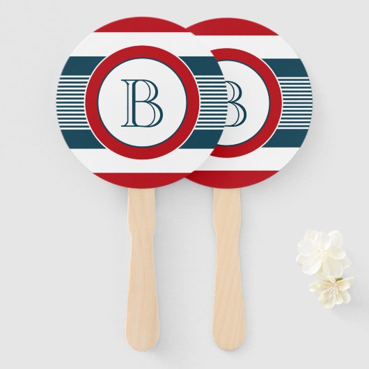 Éventail Monogram design (Devant et derrière)