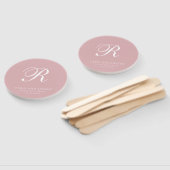 Éventail Monogram Élégant Rose Poussiéreuse Mariage Formel (Non-assemblé)
