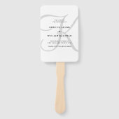 Éventail Monogramme classique moderne vertical en gris | MA (Devant)