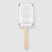 Éventail Monogramme Coeurs Jouer Carte Mariage Programme (Dos)