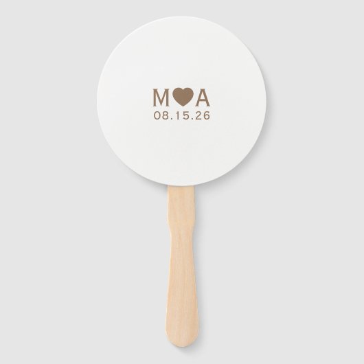 Éventail Monogramme de couple mariage (Dos)