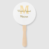 Éventail Monogramme de l'équipe de la mariée simple shower (Dos)
