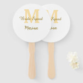 Éventail Monogramme de l'équipe de la mariée simple shower (Devant et derrière)