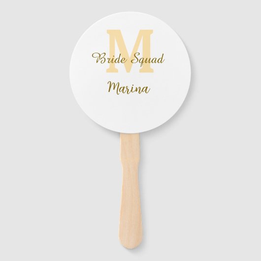 Éventail Monogramme de l'équipe de la mariée simple shower (Devant)