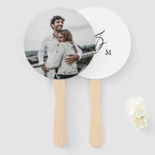 Éventail Monogramme de Mariage photo personnalisé minimalis