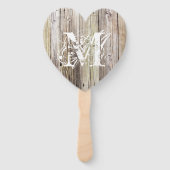 Éventail Monogramme en bois rustique (Dos)