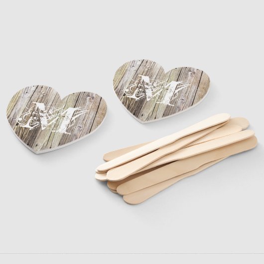 Éventail Monogramme en bois rustique (Non-assemblé)