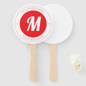 Éventail Monogramme et Modèle de texte circulaire personnal (Devant et derrière)