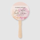 Éventail Monogramme. Fleurs aquarelles. Mariage du printemp (Devant)