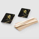 Éventail Monogramme Lion Royal Doré (Non-assemblé)
