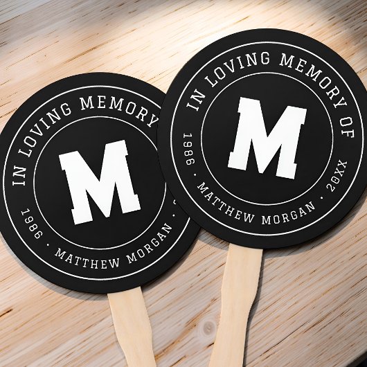 Éventail Monogramme Mémorial En Mémoire Affectueuse