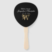 Éventail Monogramme minimaliste Noir & Blanc Programme de m (Devant)