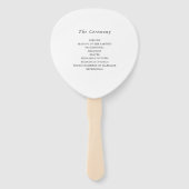 Éventail Monogramme minimum Mariage noir blanc (Dos)