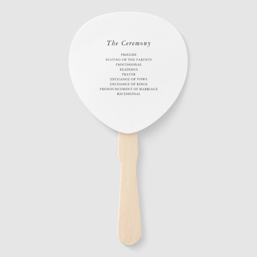 Éventail Monogramme minimum Mariage noir blanc (Dos)