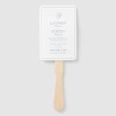 Éventail Monogramme moderne Dusty Blue Script Wedding Progr (Devant)