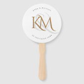 Éventail Monogramme or blanc Moderne Élégant programme de m (Devant)