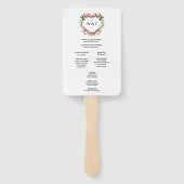 Éventail Monogramme Romantique Rose coeur floral (Dos)