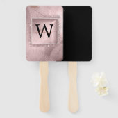 Éventail Monogramme rose Parties scintillant or (Devant et derrière)