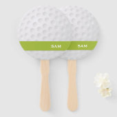 Éventail Monogramme. Texture moderne de boule de golf. (Devant et derrière)