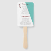 Éventail Monogramme turquoise 💍 Élégance géométrique moder (Dos)