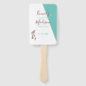 Éventail Monogramme turquoise 💍 Élégance géométrique moder (Devant)