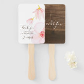 Éventail Monogrammes Fleurs aquarelles. Soirée de mariage d (Devant et derrière)