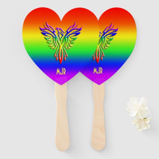 Éventail Monographie personnalisée, LGBT Rainbow Pride Phoe (Devant et derrière)