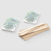 Éventail Monstera Tropical Leaf Greenery Beach Mariage (Non-assemblé)