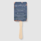 Éventail Moody Blue Copper Wedding Programme (Devant)