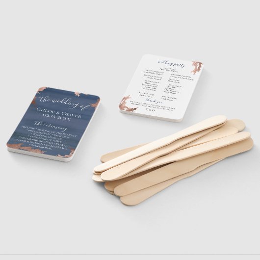 Éventail Moody Blue Copper Wedding Programme (Non-assemblé)
