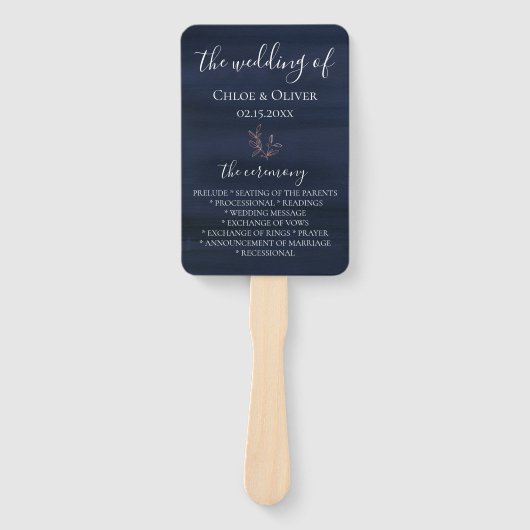 Éventail Moody Blue Wedding Program (Devant)