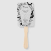 Éventail Moody Gothic Floral Coffin Grey Wedding Programme (Devant)