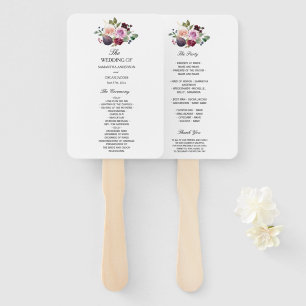 Éventail Moody & Rustic Bourgogne Watercolor Flowers & Berr