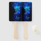 Éventail Morpho Butterfly in the Dark Background (Devant et derrière)