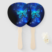 Éventail Morpho Butterfly in the Dark Background (Devant et derrière)