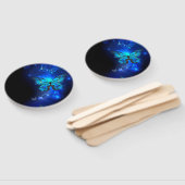 Éventail Morpho Butterfly in the Dark Background (Non-assemblé)