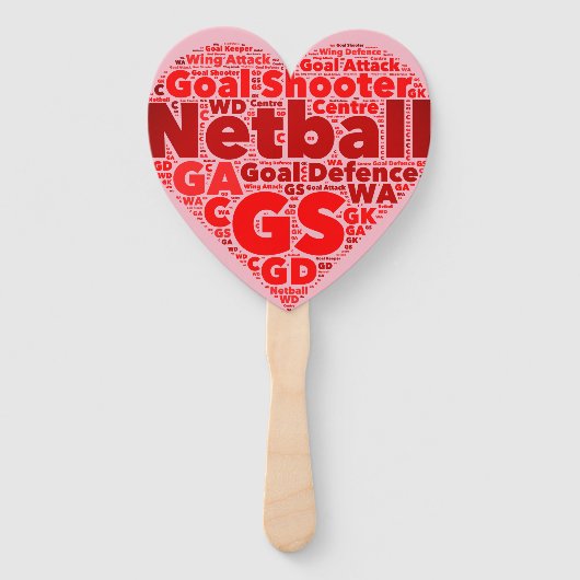 Éventail Mot Art Ball Design Netball Coeur (Dos)