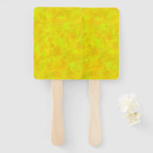 Éventail Motif Abstrait jaune orange (Devant et derrière)