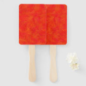 Éventail Motif Abstrait rouge orange (Devant et derrière)