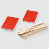 Éventail Motif Abstrait rouge orange (Non-assemblé)