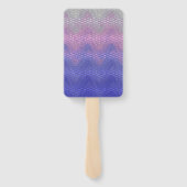 Éventail Motif Abstrait Violet Rose Hexagone (Dos)