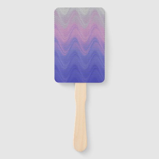Éventail Motif Abstrait Violet Rose Hexagone (Devant)