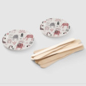 Éventail motif avec de mignons éléphants et girafes géant (Non-assemblé)