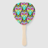 Éventail Motif coloré Cyan et Black Oracle Owl (Dos)