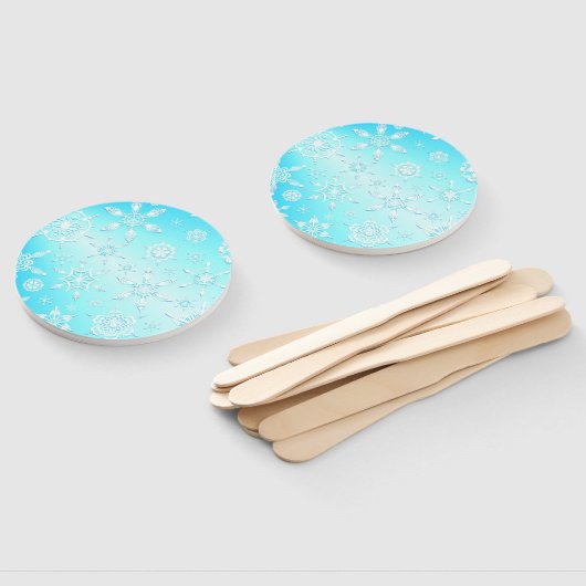 Éventail Motif Crystal Snowflakes (Non-assemblé)