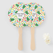 Éventail Motif d'arbres de Noël (Devant et derrière)