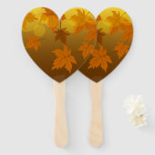 Éventail Motif d'automne avec feuilles d'érable en chute et (Devant et derrière)